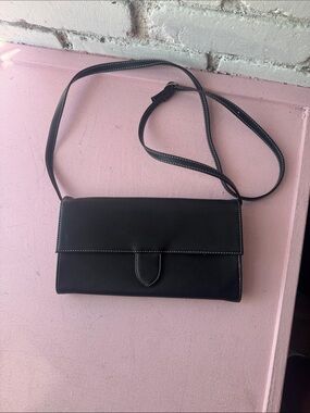 Mary Kay Black Leather Crossbody Bag